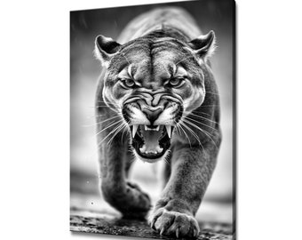Stunning Art Print Mountain Lion Canvas Print Wall Art Home Decor Handmade Gifts High Quality Wall Hanging Pictures Various Sizes Available