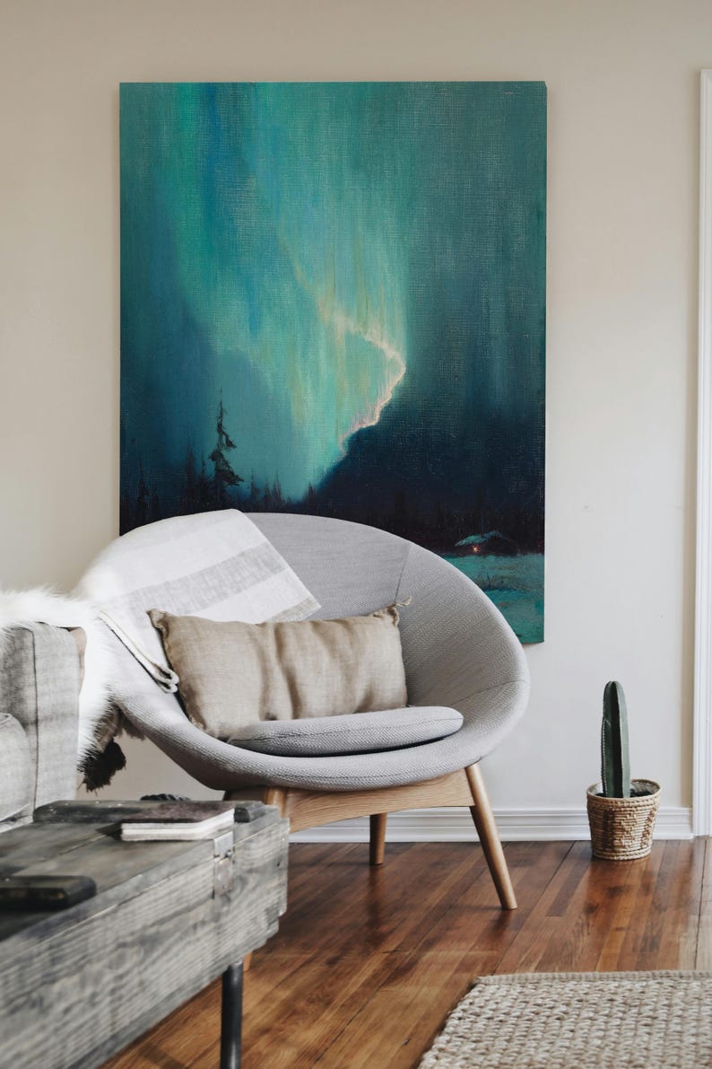 Northern Lights Canvas Print Classic Painting Reproduction Wall Art