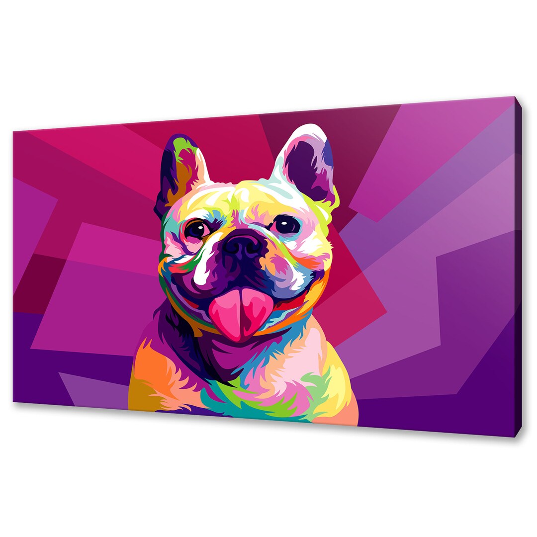 Dog Wall Art Dog Canvas Print Dog Custom Art Bulldog Wall Hanging