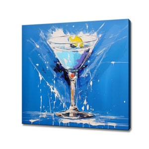Cocktail Margarita Glass Canvas Print Art, Drinks Kitchen Wall, Bar Restaurant Wall Decor, Alcoholic Drink Print, Classic Cocktails Mixology
