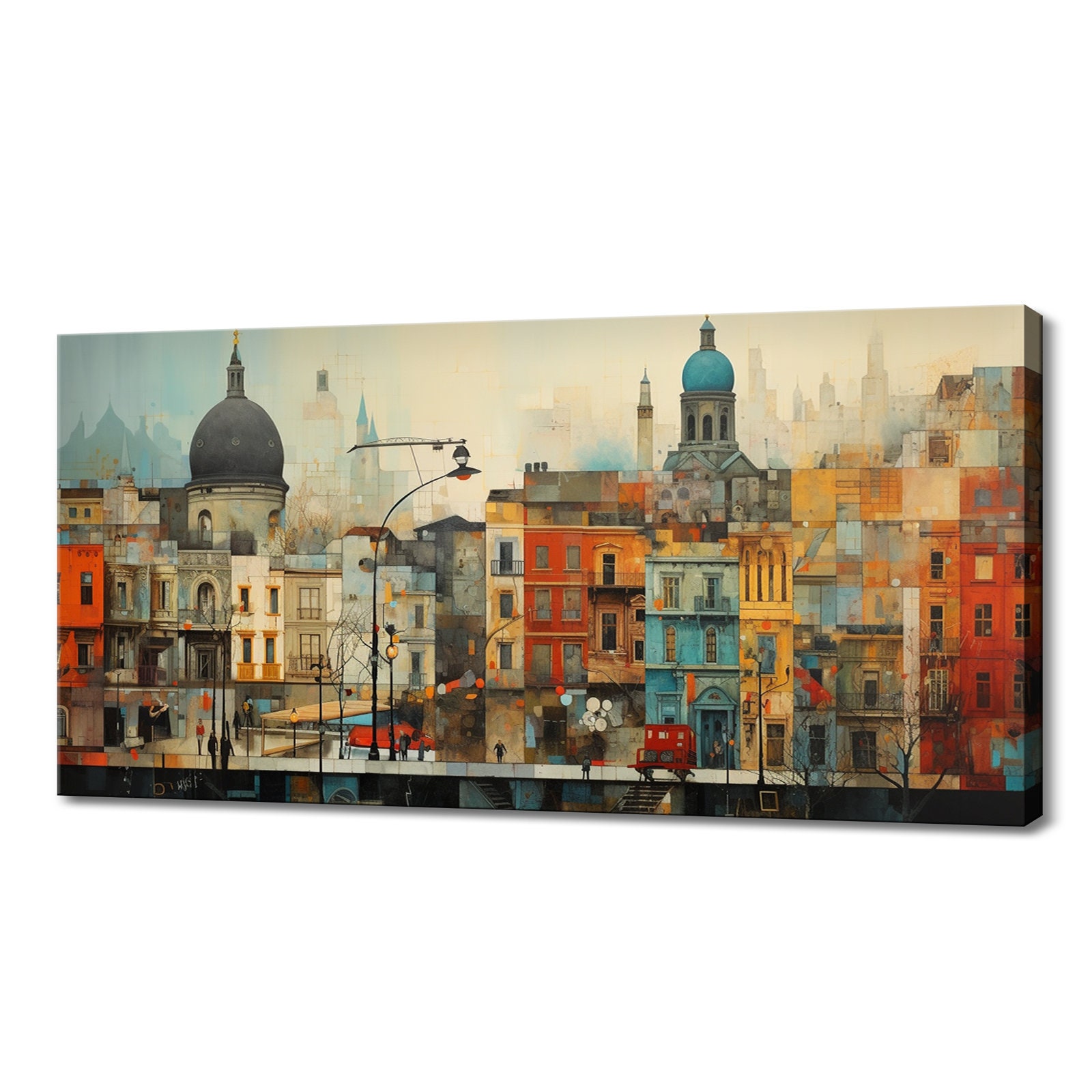 Budapest Cityscape Watercolour Canvas Print, Handmade Fine Art Print, Hungary Skyline Hanging Wall Art, Home Office Decor Travel Gift