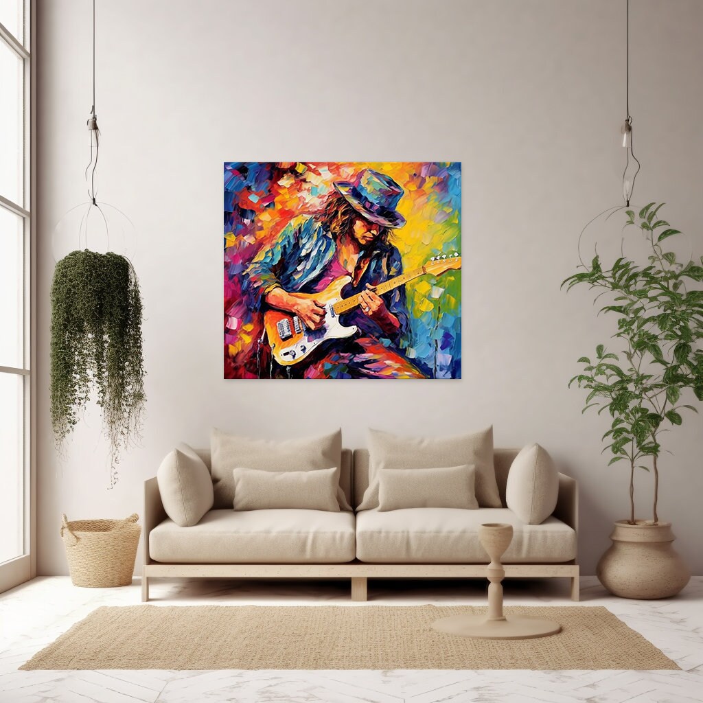 Carta da parati murale con strumenti musicali colorati, decorazione da parete jazz astratta, per bar, studio, sala giochi - Italia