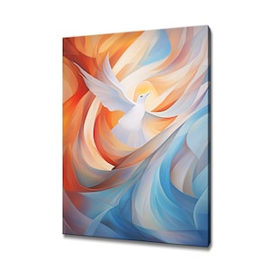 White Dove Bird Canvas Print Picture Painting Wall Hanging, Handmade Wall Art Print Home Decor, Gift For Bird Lovers Picture Ready To Hang