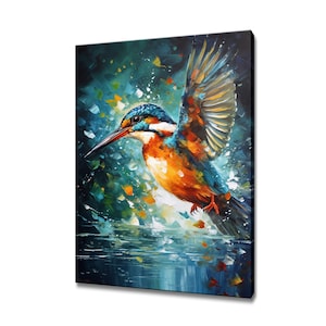 Portrait of a Kingfisher Canvas Print Picture Wall Hanging Handmade Art Print Home Decor Gifts Fast Free UK Delivery