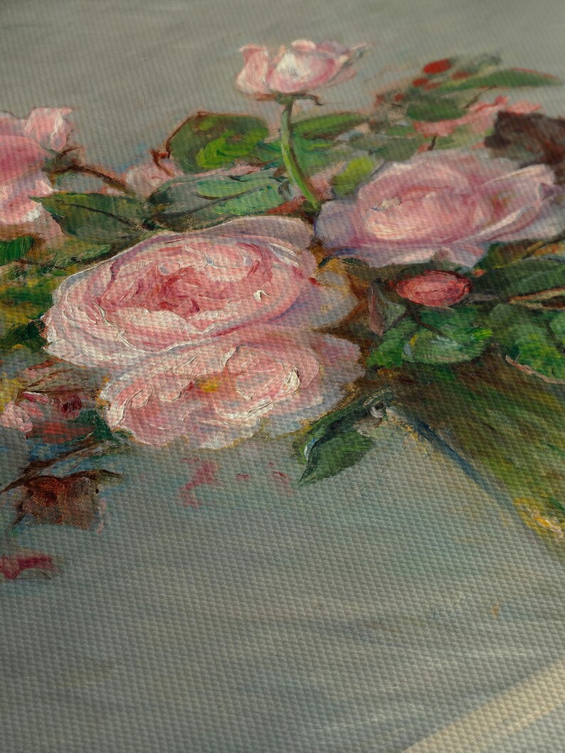 Pink Roses Canvas Print | Classic Painting Reproduction | Wall Art ...