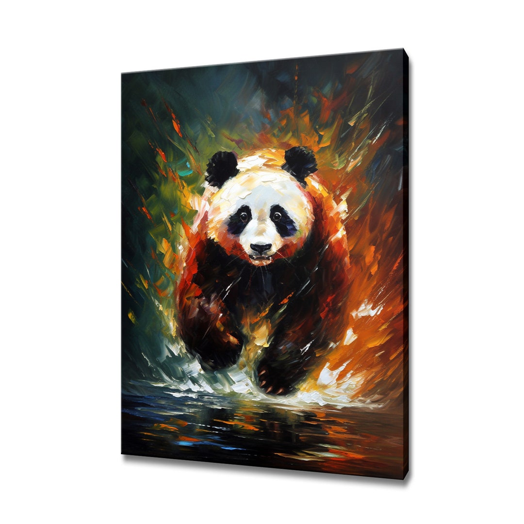 Portrait of a Panda Canvas Print Picture Wall Hanging Handmade Art ...