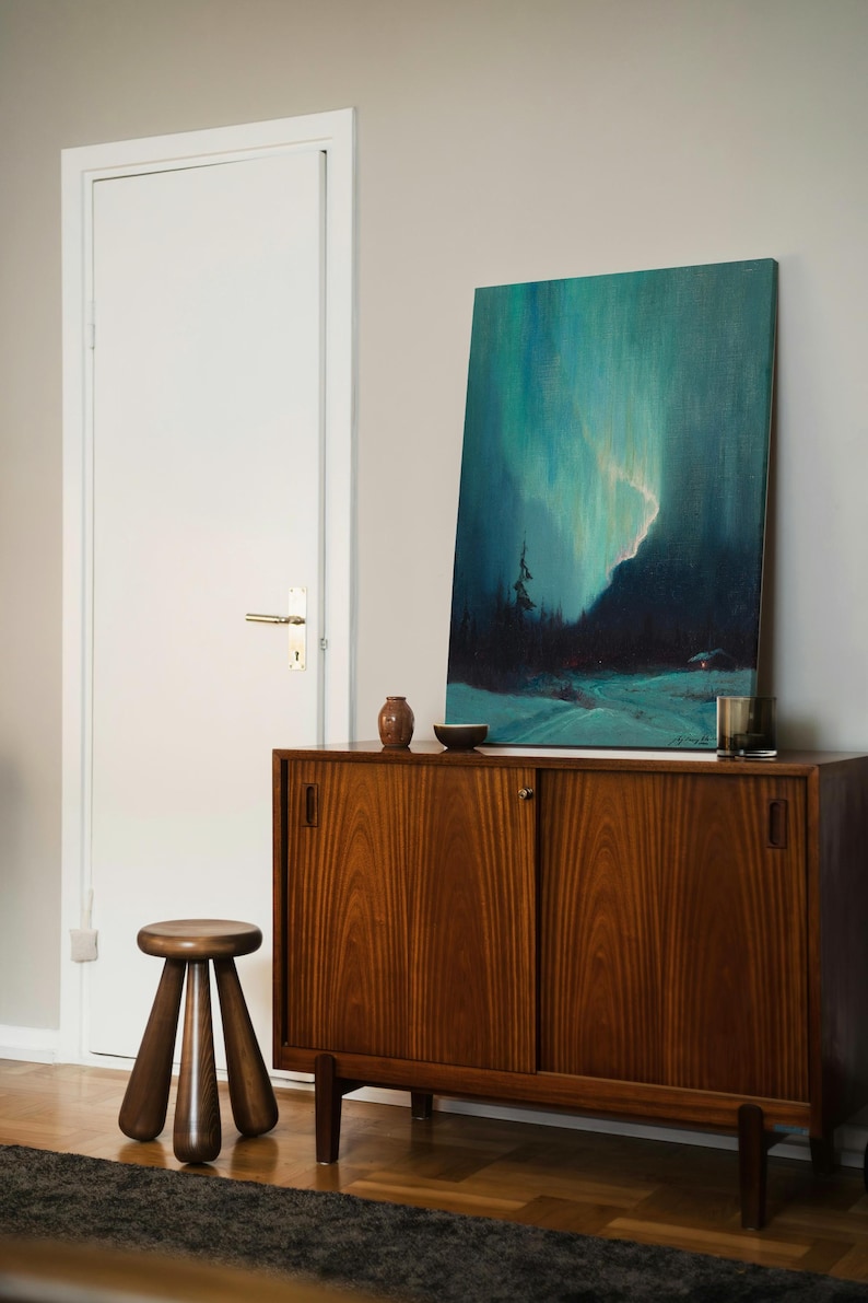Northern Lights Canvas Print Classic Painting Reproduction Wall Art