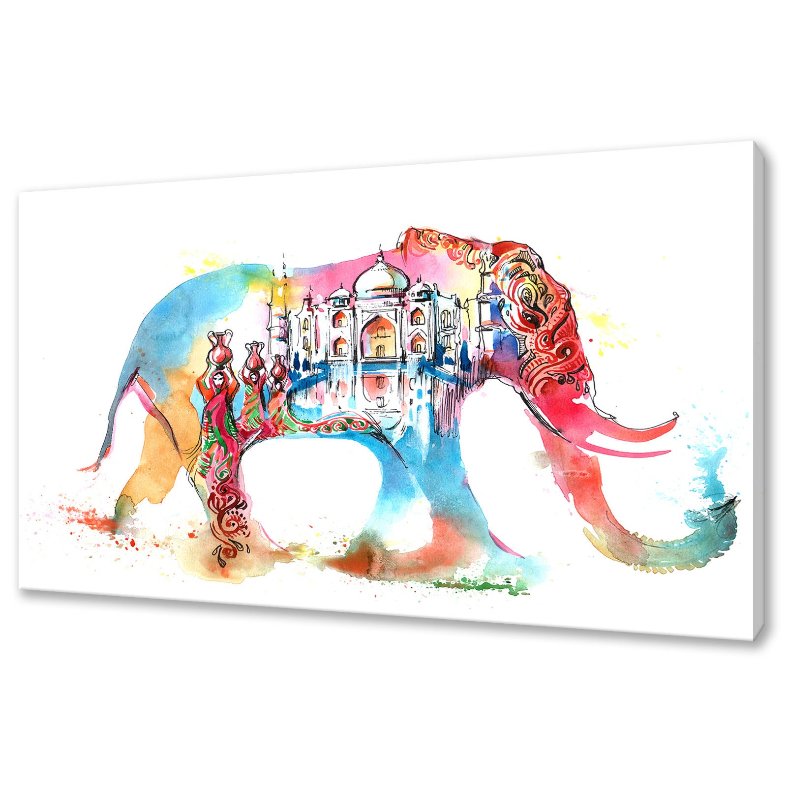 Indian elephant canvas print picture wall art home decor free | Etsy