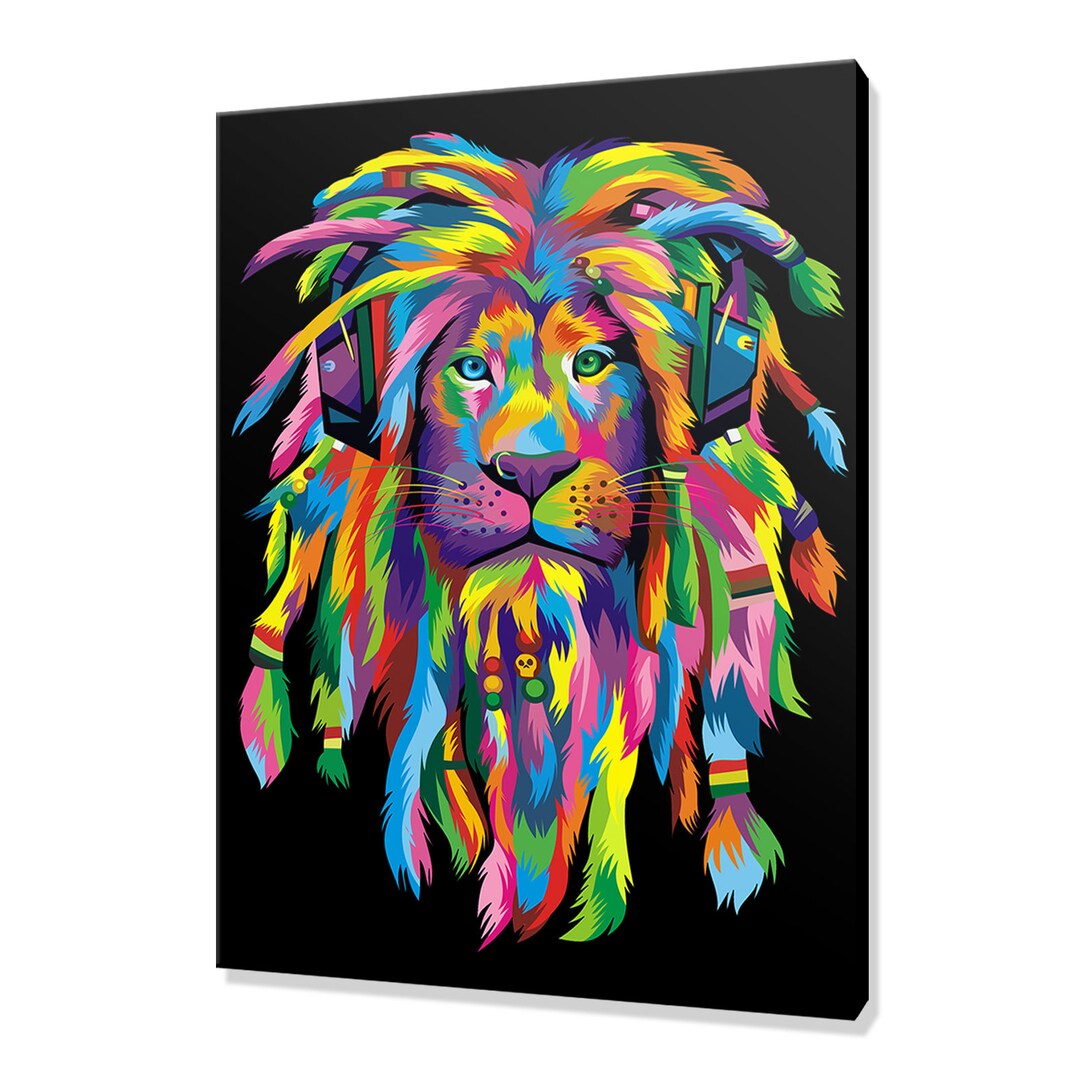 Lion Wall Art Lion Canvas Print Lion Custom Art Wall Hanging Handmade
