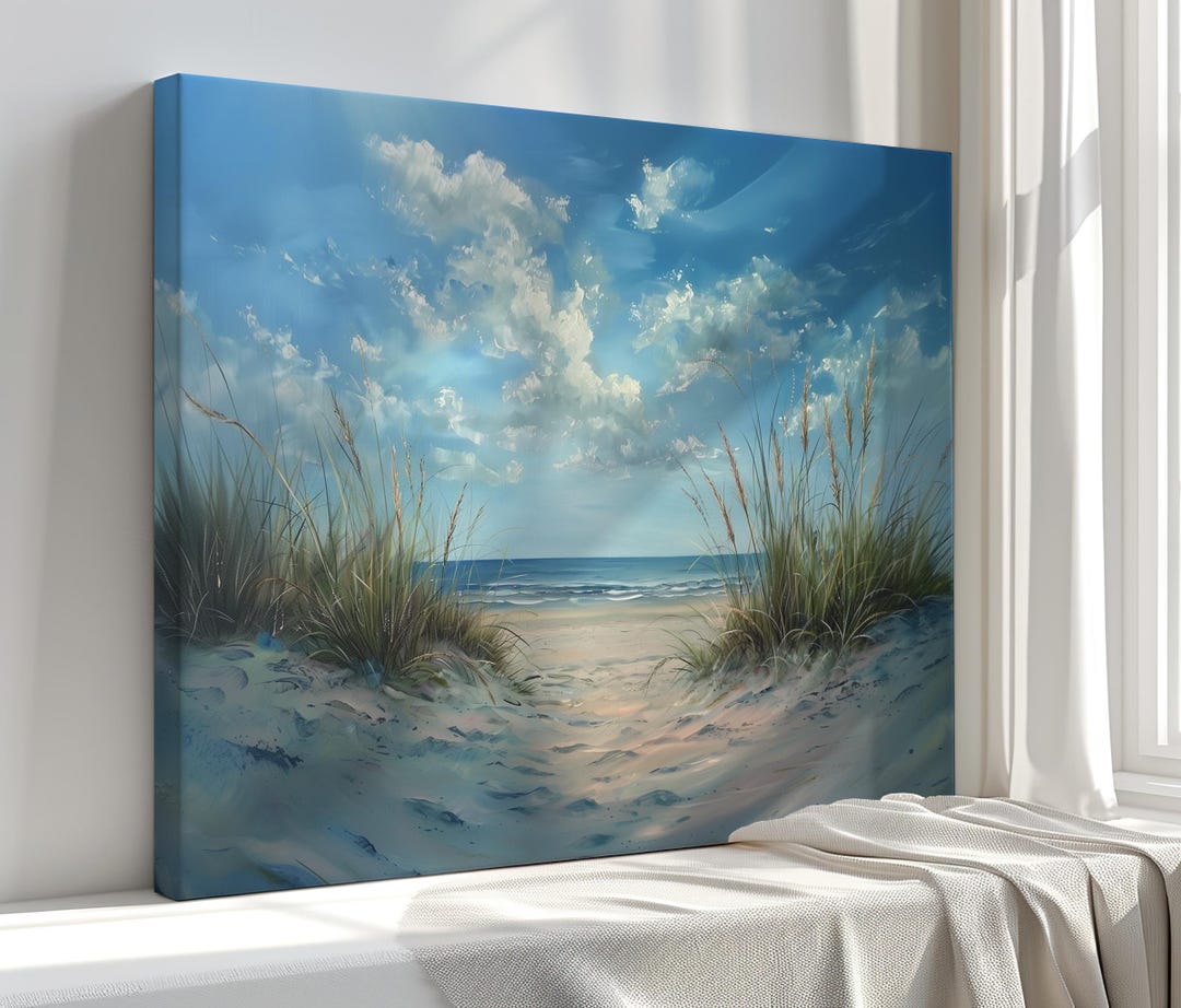 Sand Dunes Canvas Print Wall Art, Seascape Artwork, Coastal Decor ...