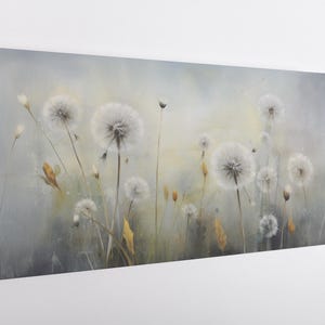 Beautiful Dandelion Wildflowers, Modern Design Floral Art Home Decor, Abstract Flowers Canvas Print Wall Art