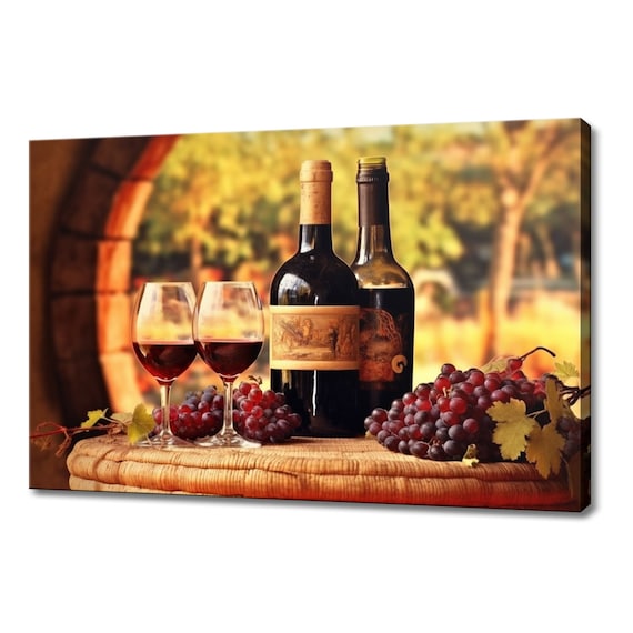 Canvas Villa Toscano - Classic Vino Wine Tuscan Italian Art ; One 16x20 Hand-Stretched Canvas; Ready to Hang!, Size: 16 x 20, Red