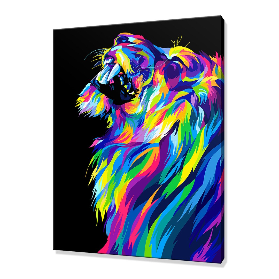 Lion Wall Art Lion Canvas Print Lion Custom Art Wall Hanging Etsy