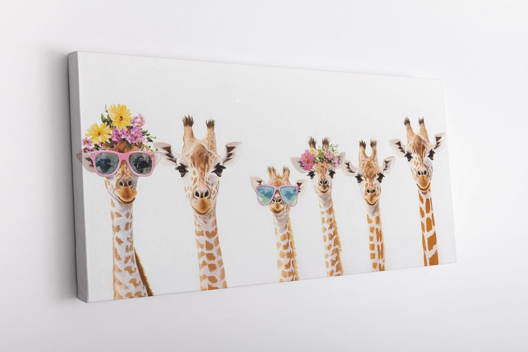 Cool Giraffe Family Wall Art Print – Contemporary High Quality Home ...