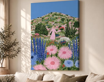Sweet Dancing Girl Canvas Print, Colourful Expressionist Dance Wall Art