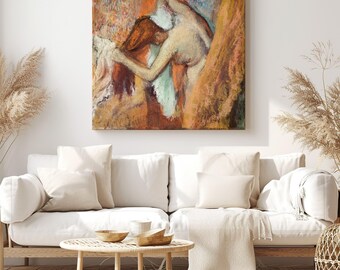 Dame nue. Femme à sa toilette (1900-1905) par Edgar Degas, peinture à l'huile vintage impression sur toile art mural - reproduction de décoration d'intérieur classique