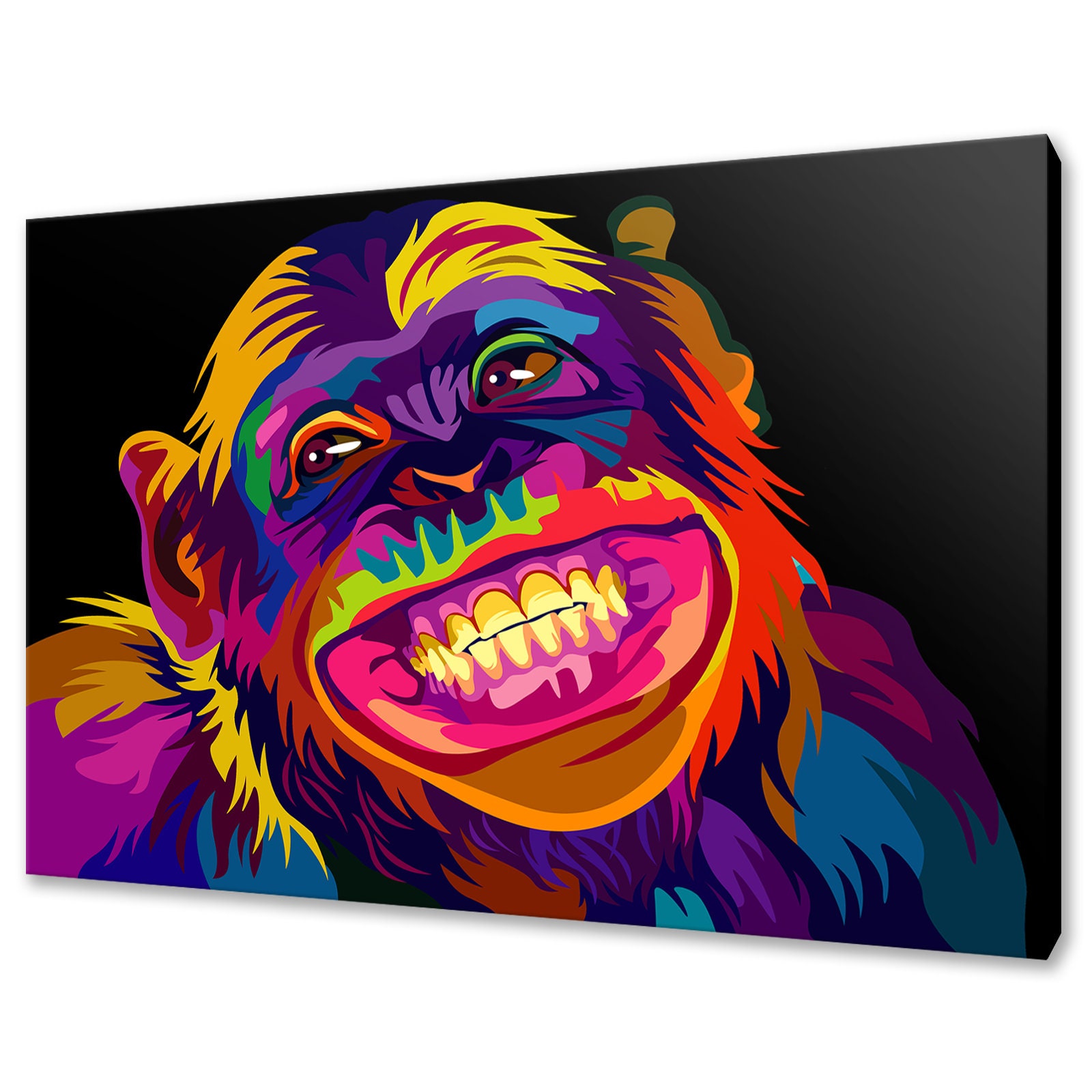 Happy Monkey canvas print picture wall art home decor free Etsy