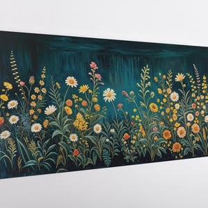 Beautiful Colourful Summer Wildflowers Meadow Field, Modern Design Floral Art Home Decor, Watercolour Flowers Canvas Print Wall Art