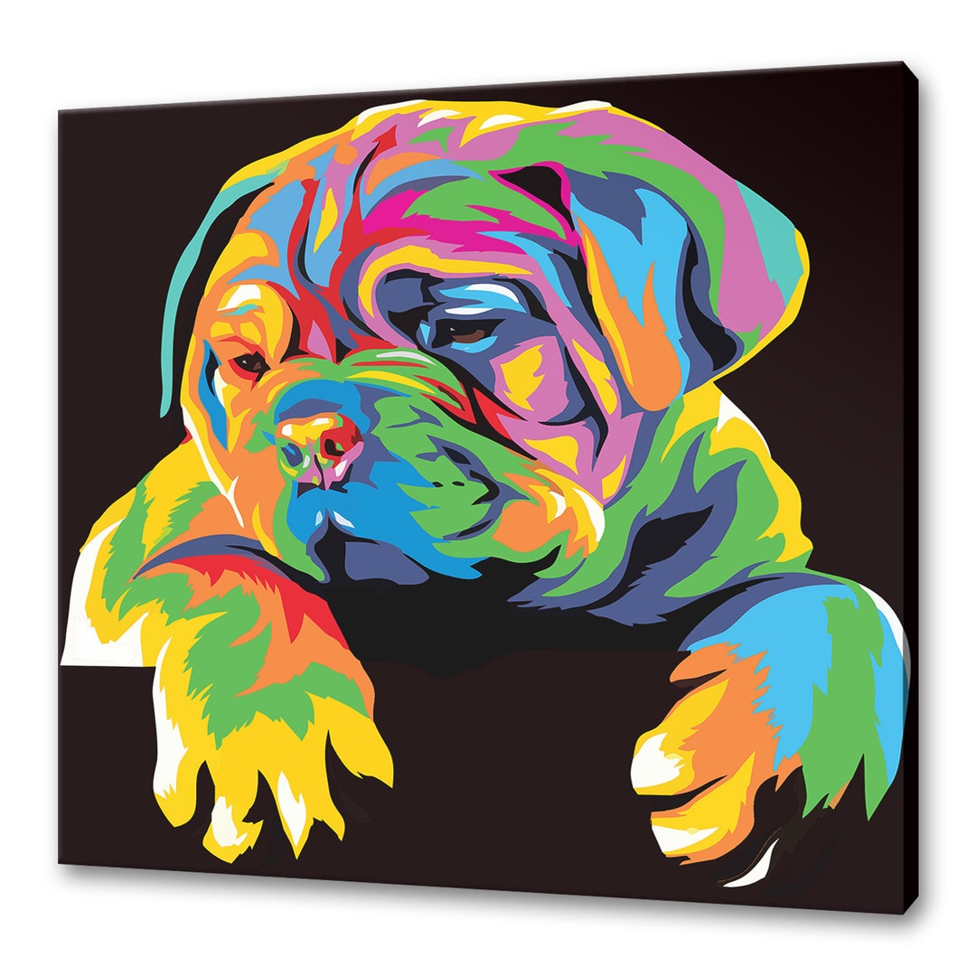 Dog Wall Art Dog Canvas Print Dog Custom Art Bulldog Wall Hanging