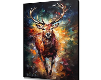 Portrait of Stag Deer Canvas Print Picture Wall Hanging Handmade Art Print Home Decor Gifts Fast Free UK Delivery