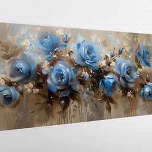 Blue Roses Canvas Print Wall Art Home Décor, Premium Quality, Ready to Hang, Fast delivery