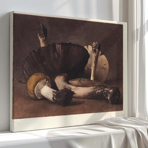 Yellow Mushroom by Peter Vilhelm Ilsted Canvas Print, Classical Painting Reproduction, Museum Quality Artwork, Vintage Canvas Art