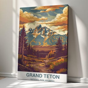 Grand Teton National Park Leinwanddruck - Malerische Natur Wandkunst, Wilderness Landschaftskunstwerk, rustikales Wohndekor, Geschenk für Outdoor-Liebhaber