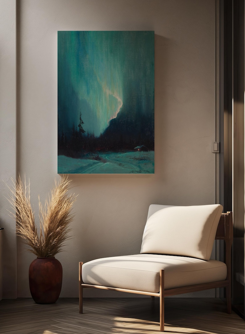 Northern Lights Canvas Print Classic Painting Reproduction Wall Art