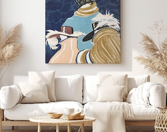 Femmes aux chapeaux vintage, par Charles Martin, peinture à l'huile vintage, impression sur toile, art mural - Reproduction de décoration d'intérieur classique