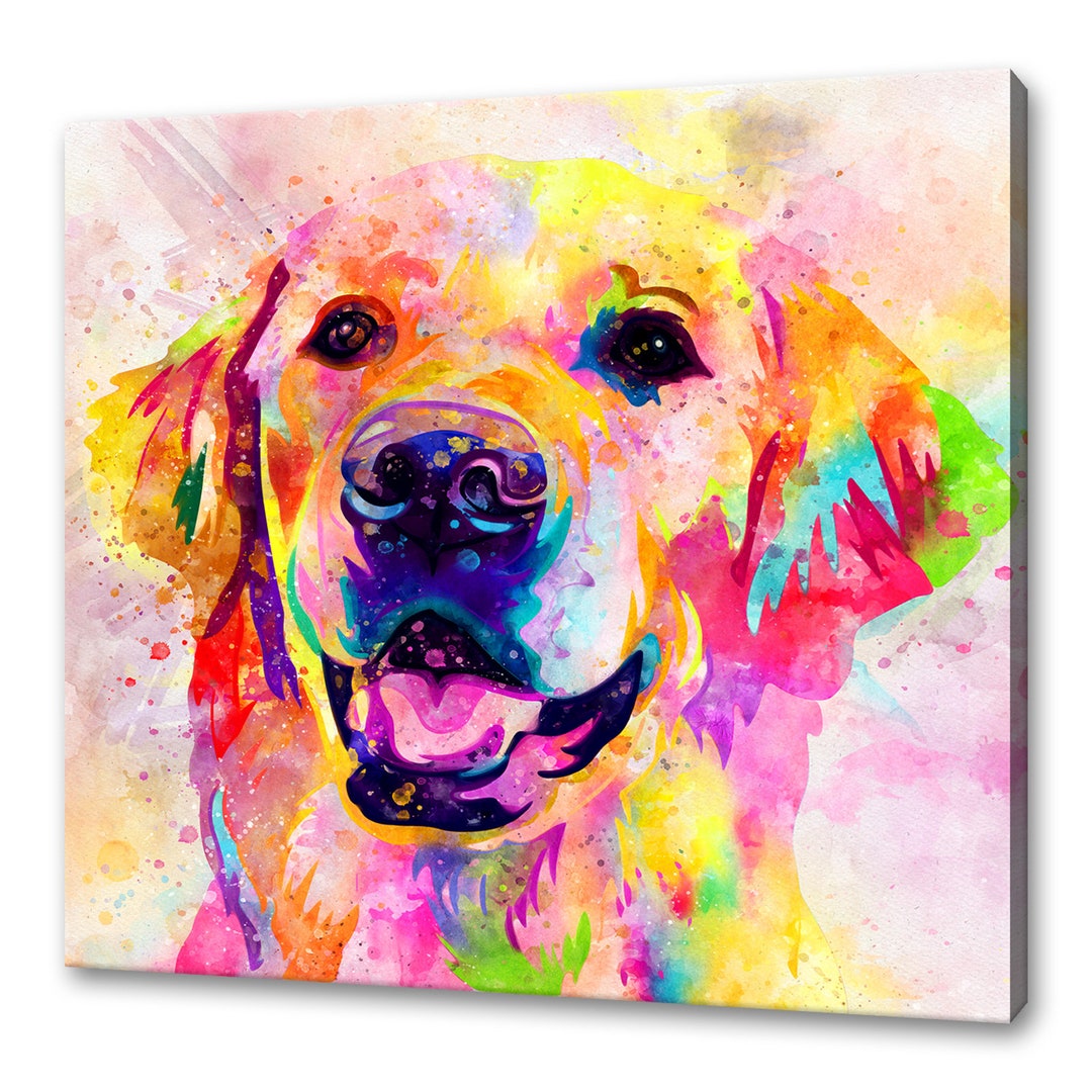 Dog Wall Art Dog Canvas Print Dog Custom Art Golden Retriever Wall