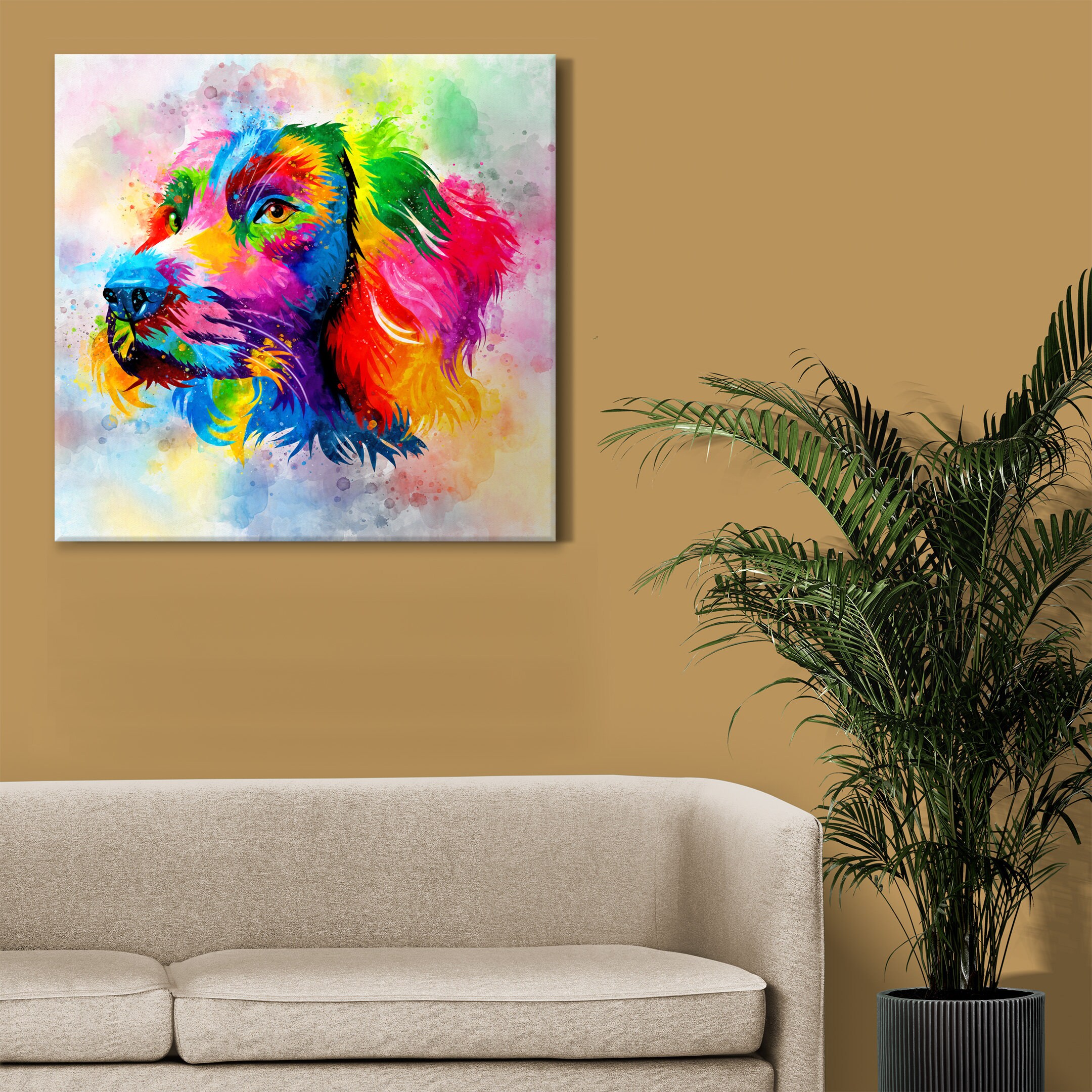 Dog Wall Art Dog Canvas Print Dog Custom Art Spaniel Wall Etsy