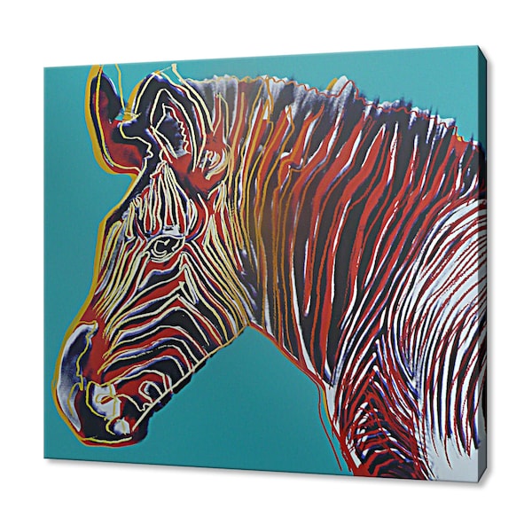 Andy Warhol Zebra Pop Art, impression sur toile, art mural, décoration d'intérieur, livraison rapide gratuite au Royaume-Uni