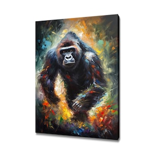 Silverback Gorilla Canvas Print Picture Wall Hanging Handmade Art Print Home Decor Gifts Fast Free UK Delivery
