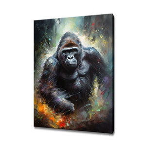 Silverback Gorilla Canvas Print Picture Wall Hanging Handmade Art Print Home Decor Gifts Fast Free UK Delivery