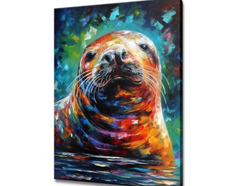 Baby Seal Art Print Canvas Print Picture Wall Hanging Handmade Art Print Home Decor Gifts Fast Free UK Delivery