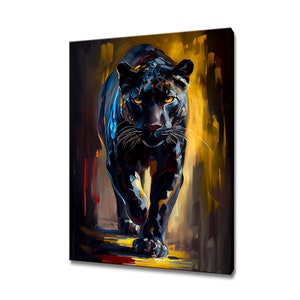 Black Panther Painting Wall Art Canvas Print Home Decor Animals Handmade Wall Hanging Customised Gifts Fast Free UK Delivery