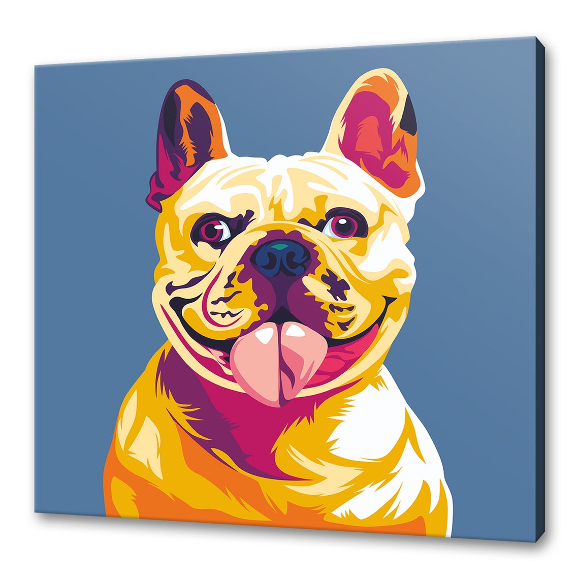 Bulldog Colourful Canvas Print Picture Wall Art Home Decor - Etsy