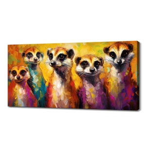 Meerkats Wall Art Canvas Print Room Decor Animals Handmade Wall Hangings Customised Gifts Fast Free UK Delivery