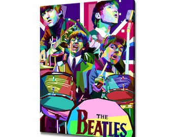 The Beatles Wall Art Canvas Print Home Decor Pop Art Handmade Wall Hanging Customised Gifts Fast Free UK Delivery