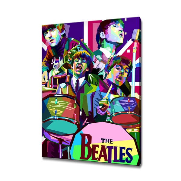 The Beatles Wall Art Canvas Print Home Decor Pop Art Handmade Wall Hanging Customised Gifts Fast Free UK Delivery