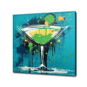 Margarita Cocktail Glass Canvas Print, Drinks Kitchen Wall, Bar Restaurant Wall Decor, Alcoholic Drinks Print, Classic Cocktails Mixology