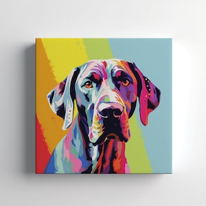 Great Dane Canvas Print, Dogs Wall Art, Dog Lovers Gift, Contemporary Wall Hanging, Handmade Art Print, Fast Turnaround