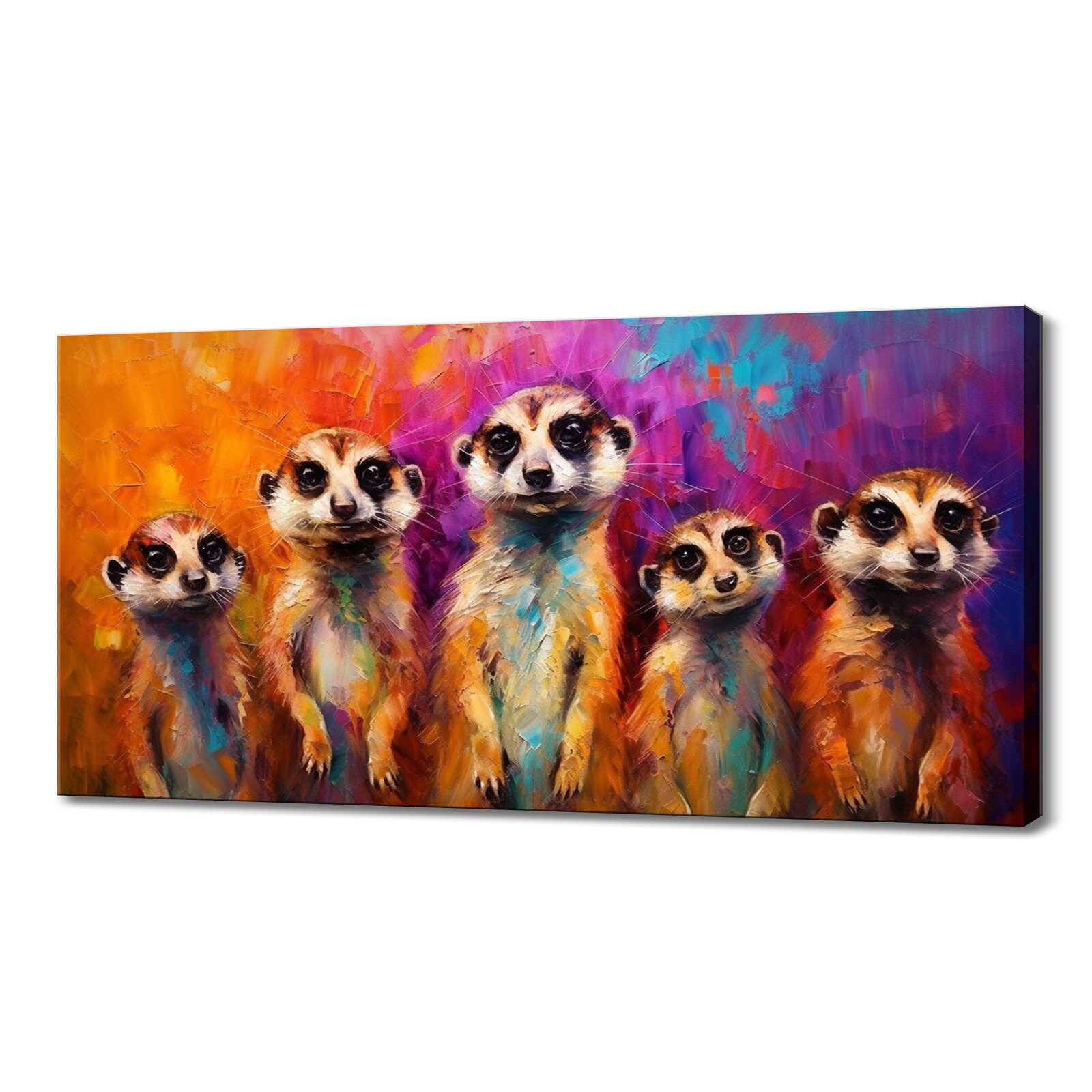 Meerkats Wall Art Canvas Print Room Decor Animals Handmade Wall Hangings Customised Gifts Fast Free UK Delivery