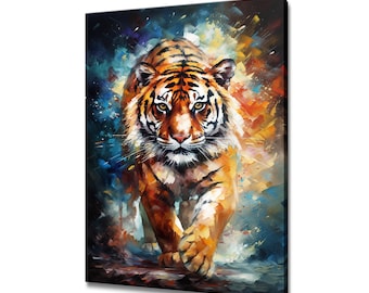 Tiger Canvas Print Picture Wall Hanging Handmade Art Print Home Decor Gifts Fast Free UK Delivery