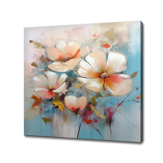 絵画 Oil painting of beautiful flowers. Original Wildflower Oil Painting: Floral Canvas Art, Pink