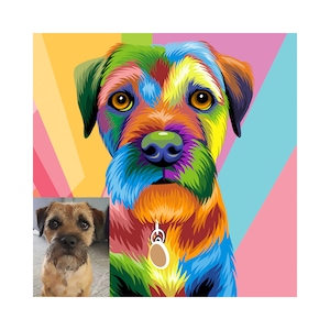 Individuell angefertigtes Tierportrait, Haustier Leinwand Druck, Personalisiertes Hundeportrait: Ihr Einzigartiges Tierportrait