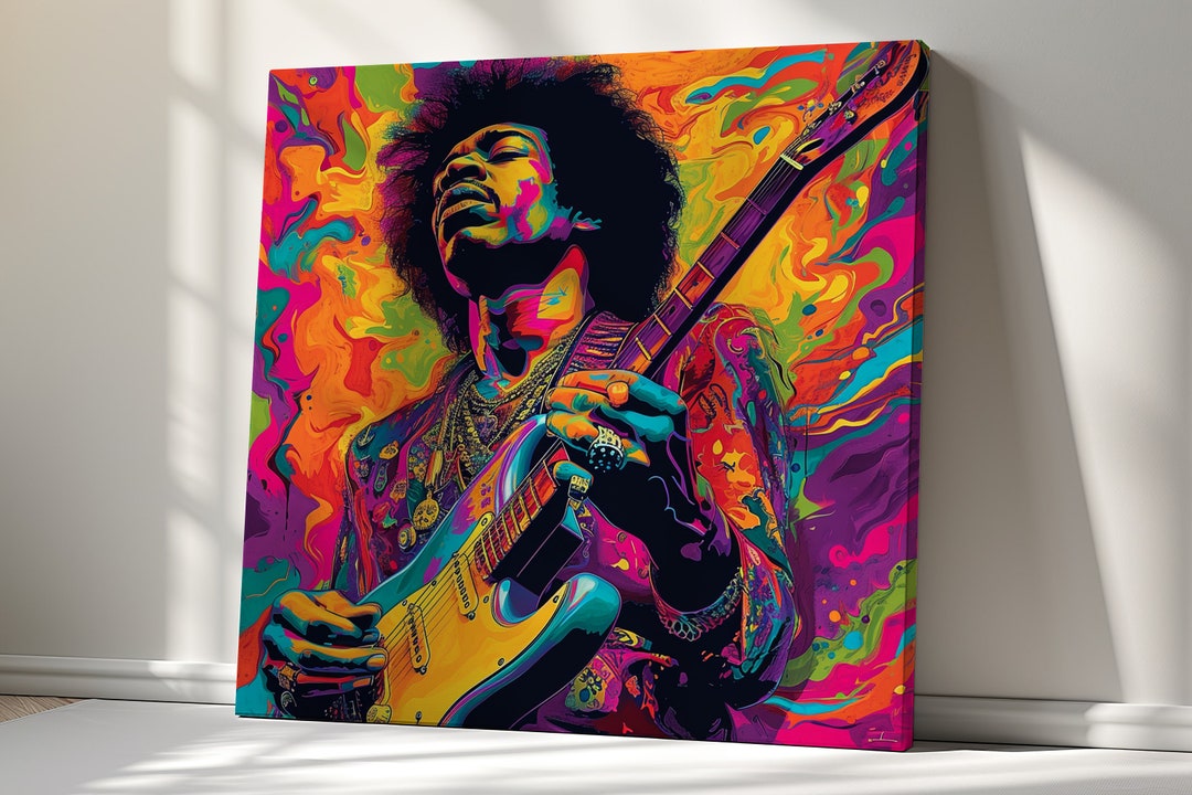 Jimi Hendrix Blues Man Pop Art affiches et impressions par Retrostreet