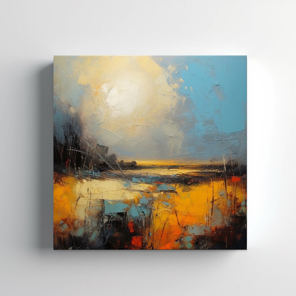 Abstract Expressionist Landscape Oil Painting Style Canvas Print ...