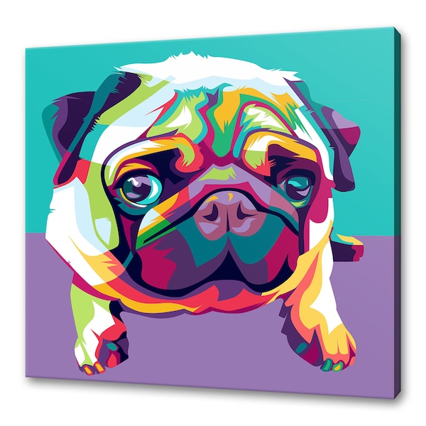 Carlin chien toile impression photo mur art décor à la maison livraison rapide gratuite au Royaume-Uni