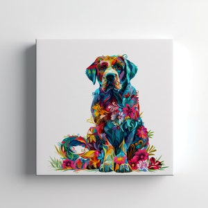 Labrador Canvas Print, Dogs Wall Art, Dog Lovers Gift, Contemporary Wall Hanging, Handmade Art Print, Fast Turnaround